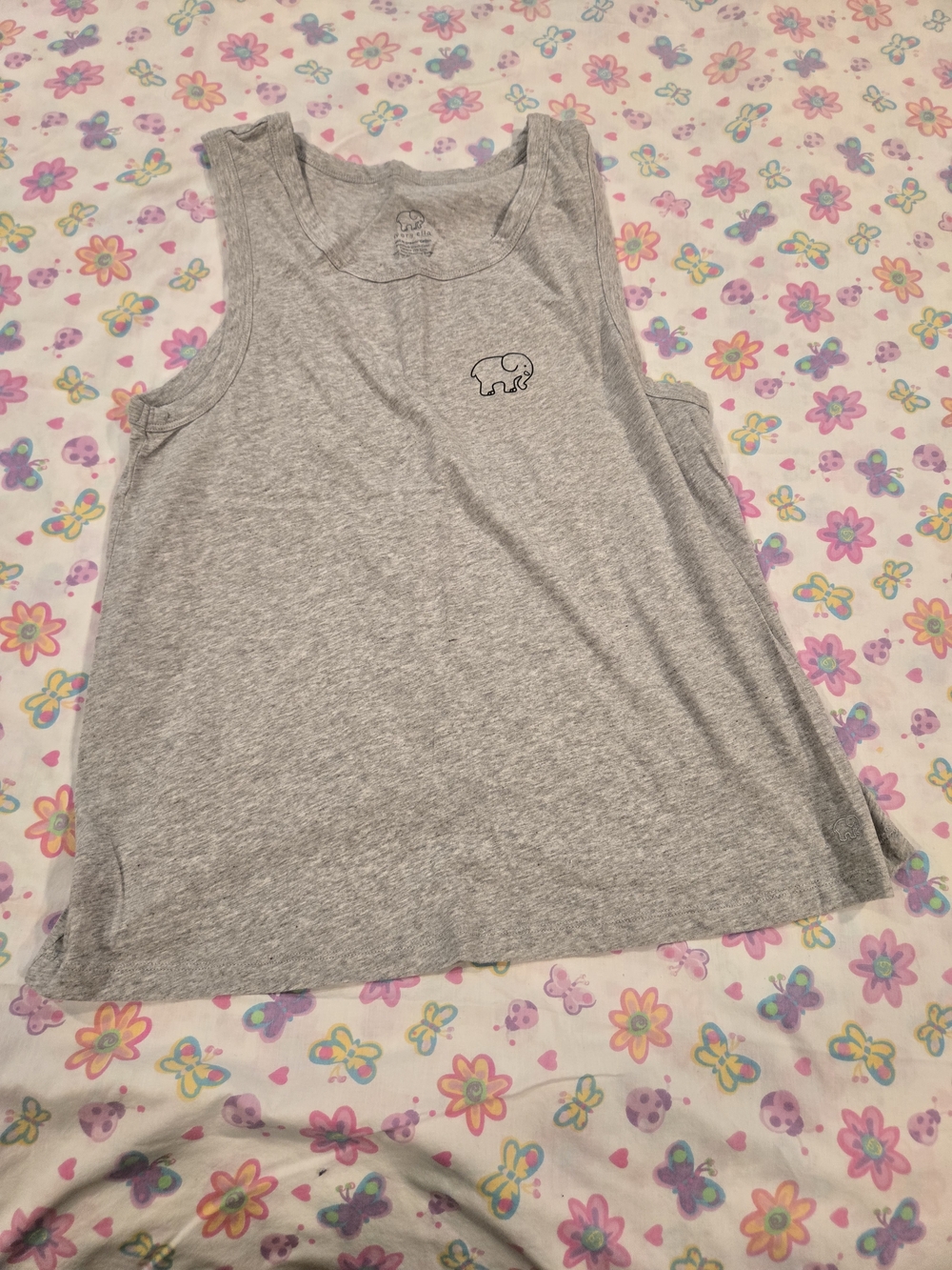 Ivory Ella Women’s Gray Tank Top with Elephant Logo